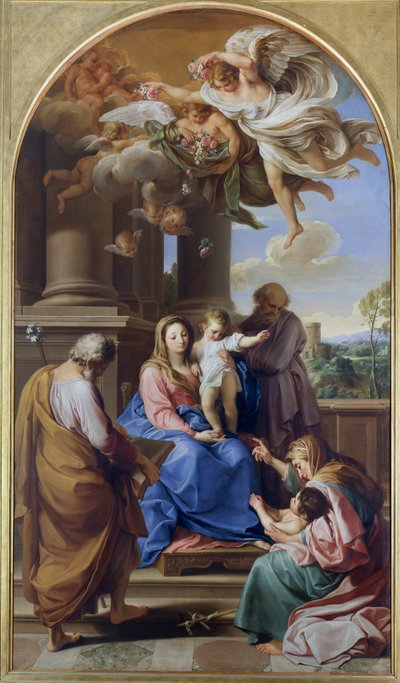 Madonna en Kind met Heiligen Jozef, Zacharias en Elisabeth en de jonge Sint Jan door Pompeo Girolamo Batoni