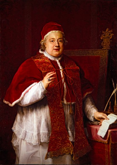Portret van Paus Rezzonico (Clemens XIII) door Pompeo Girolamo Batoni