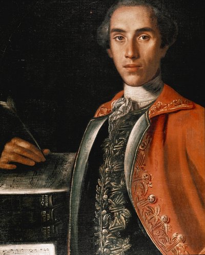 Portret van de Italiaanse componist Leonardo Leo (1694-1744) Schilderij door Pompeo Batoni (1708-1787) Napels, Conservatorio di Musica San Pietro a Majella door Pompeo Girolamo Batoni
