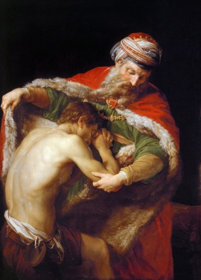 De terugkeer van de verloren zoon door Pompeo Girolamo Batoni