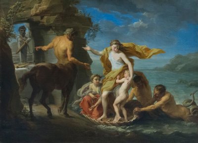 Thetis geeft Achilles aan Chiron door Pompeo Girolamo Batoni