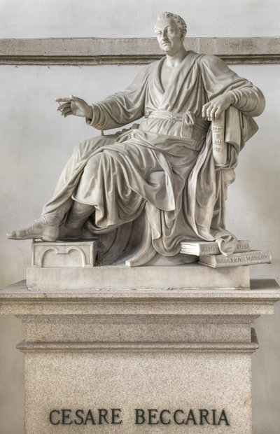 Standbeeld van Cesare Beccaria, 1838 door Pompeo Marchesi