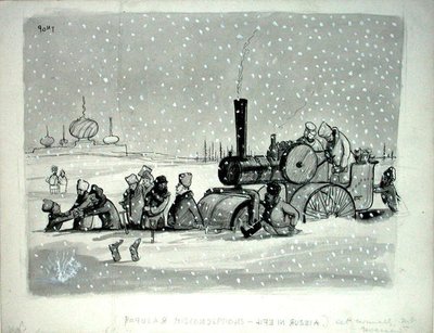 Populaire Misvattingen: Leven in Rusland, illustratie uit Punch, gepubliceerd 27 december 1939 door Pont