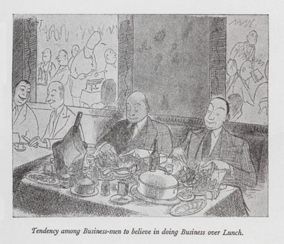 Neiging onder Zakenmensen om Zaken te doen tijdens de Lunch door Pont (1908 40)