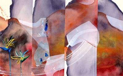 Abstract: Blauwe planten door Poonam Choudhary