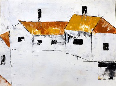 Abstracte dorpshuizen door Poonam Choudhary