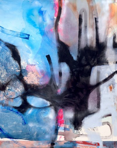 Dynamische abstracte penseelstreken door Poonam Choudhary