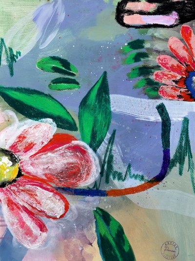 Levendige abstracte bloemen door Poonam Choudhary