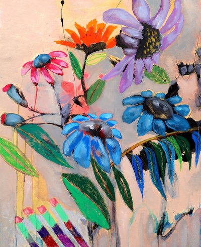 Levendige abstracte bloemen door Poonam Choudhary