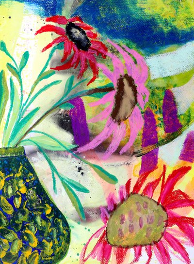 Levendige abstracte bloemen door Poonam Choudhary
