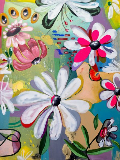 Levendige abstracte bloemen door Poonam Choudhary