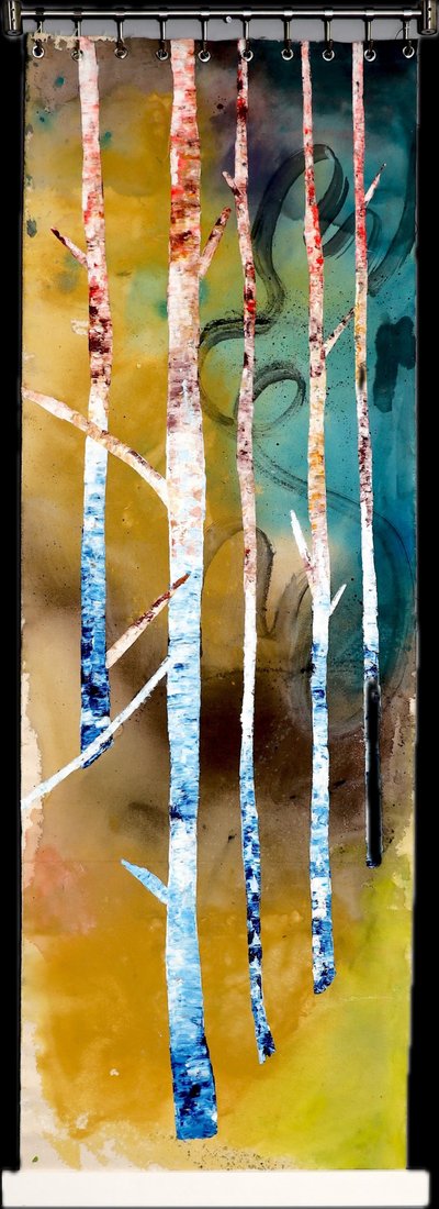 Levendige berkenbomen door Poonam Choudhary