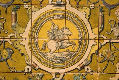 Wapens van Teodosio II (1568-1630) Hertog van Braganza (keramiek) door Portuguese School