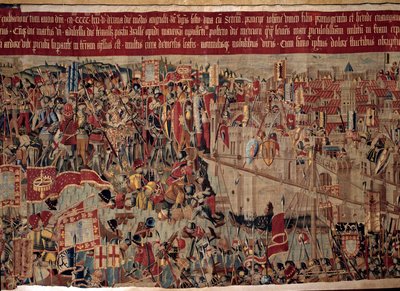 Verovering van Afrika: De inname van Asilah (Arzila) in Marokko in 1471 door de Portugese vloot door Portuguese School