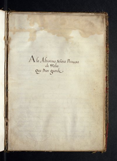 Opdracht aan Infanta Maria van Spanje, uit een geschiedenis van de omzwervingen van de Syon-nonnen, samengesteld in Lissabon in het begin van de 17e eeuw door Portuguese School