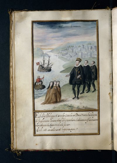 Teruggehaald naar Londen, uit een geschiedenis van de omzwervingen van de Syon-nonnen, samengesteld in Lissabon in het begin van de 17e eeuw door Portuguese School