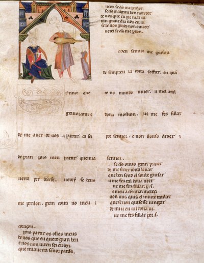 Pagina 197R Ajuda Boek der Verzen, Pagina 197R, 13e-14e eeuw door Portuguese School