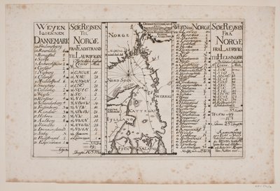 Kaart van Skagerak en Kattegat met omliggende gebieden door Poul Isac Grønvold