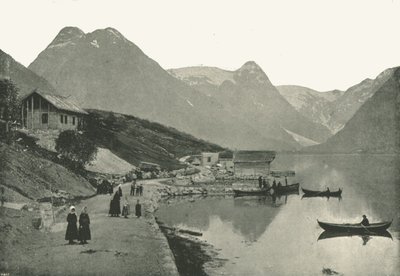Mundal, aan de Fjaerlandsfjorden, Sogn, Noorwegen, 1895 door Poulton and Co