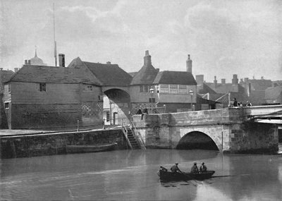 Sandwich: De Oude Brug en Barbican, c1896 door Poulton and Co