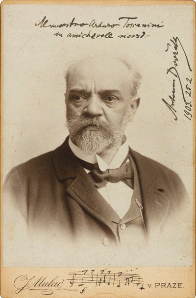 Portret van de Componist Antonin Dvorak door Prague . Photo studio J. Mulac