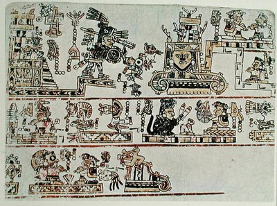 Facsimile kopie van Codex Bodley, detail, c.1521 door Pre Columbian Pre Columbian