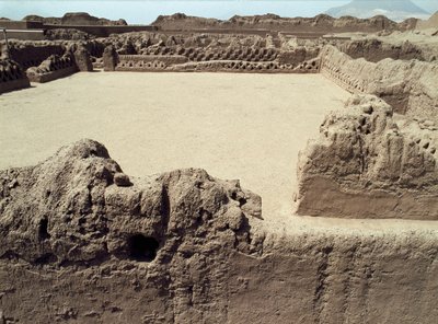 Chimu-cultuur: uitzicht op de precolumbiaanse stad Chanchan, 850-1470 AD door Pre Columbian Pre Columbian