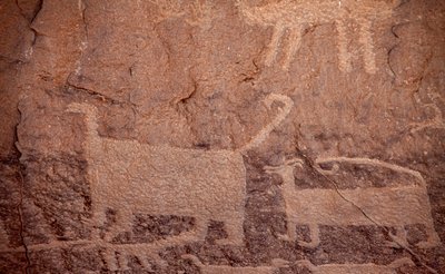 Petrogliefen, Chaco Culture National Historical Park, 2014 (foto) door Precolombian Precolombian