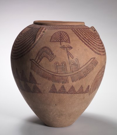 Versierde pot met bootscènes, Midden-Pre-dynastieke Periode, Naqada IIc-d Periodes, circa 3300-3100 v.Chr. door Predynastic Period Egyptian