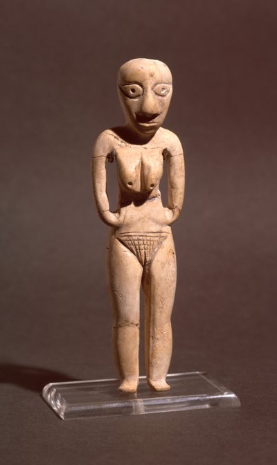 Beeldje van een naakte vrouw, uit de Badarische of vroege Neolithische periode, c.4000 v.Chr. door Predynastic Period Egyptian