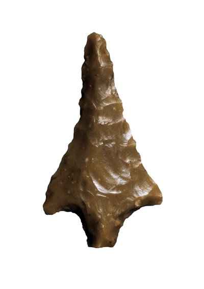 Pijlpunt uit de prehistorie (Boven-Paleolithicum - Solutreen). afkomstig uit Velez Blanco, grot van Ambrosio Barcelona (bot) door Prehistoric Prehistoric