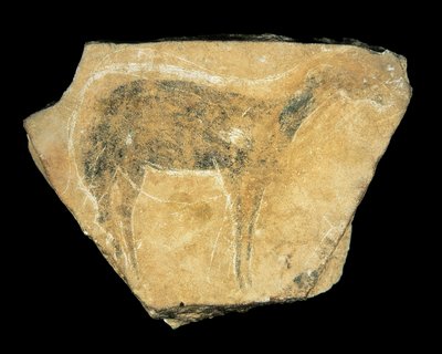 Zwarte hinde, Parpallo Grot, Spanje, Boven-Paleolithicum door Prehistoric Prehistoric