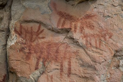 Rotsschildering, Salmon-Challis National Forest door Prehistoric Prehistoric