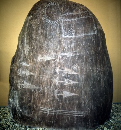 Beschaving van de Camunni. Bagnolo stele type 1 a door Prehistoric Prehistoric