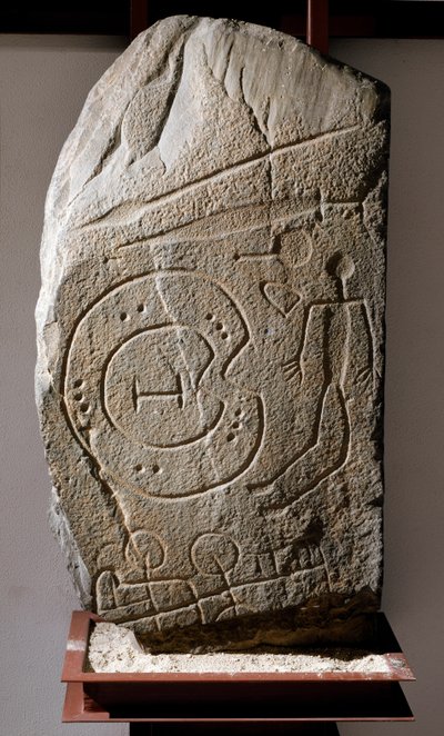 Iberische stele van Solana de Cabanas krijger. 8e-6e eeuw v.Chr. door Prehistoric Prehistoric