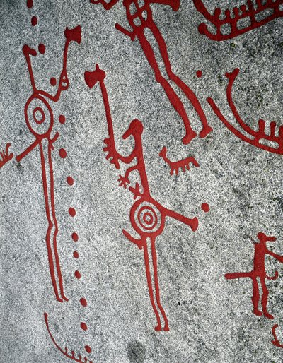 Noordse bronstijd: jagers, rotstekeningen in Tanum, Zweden door Prehistoric Prehistoric