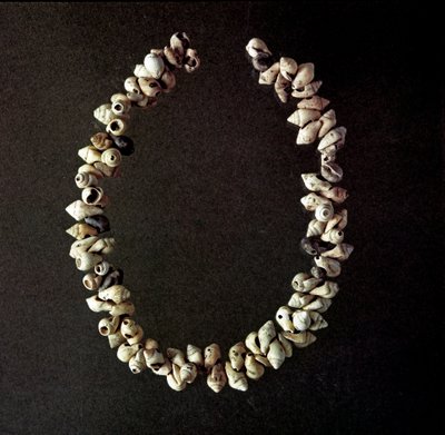Prehistorie, Stenen Tijdperk: ketting van schelpen uit de grot van Polesine, Venetië. Gemiddeld neolithicum door Prehistoric Prehistoric