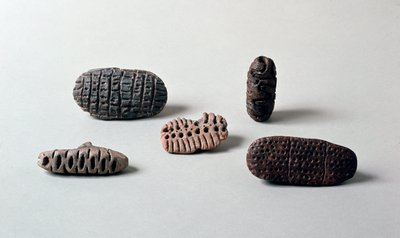 Prehistorie: verschillende pintaderas van neolithisch aardewerk door Prehistoric Prehistoric