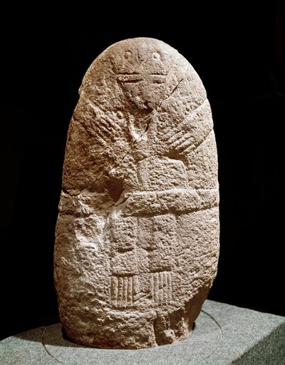 Prehistorie: menhirbeeldje. Stenen Tijdperk, neolithicum door Prehistoric Prehistoric