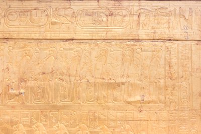 De buitenste gouden schrijn van de grafkamer van Toetanchamon, Egyptisch Museum, Caïro, Egypte door Prehistoric Prehistoric