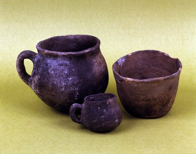 Vaas en vaten van de Hunseaanse bevolking van Lagozza (3100 v.Chr. - 2200 v.Chr.) van Noord-Italië. Neolithische periode door Prehistoric Prehistoric