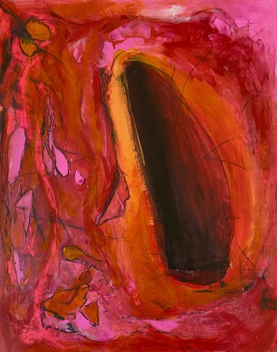 Vurigrood abstract portaal door Preston Harmon