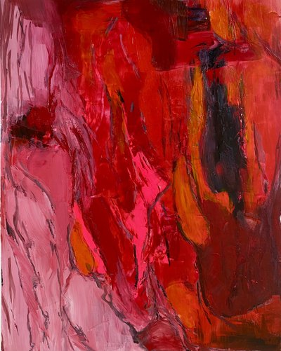 Levendig rood abstract door Preston Harmon