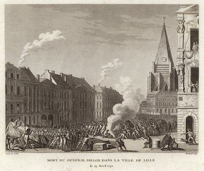 De Dood van Generaal Dillon in de Stad Lille door Prieur