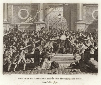 De dood van Jacques de Flesselles door Prieur