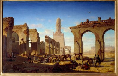 Ruïnes van de moskee van de kalief Al Hakim in Caïro door Prosper Georges Antoine Marilhat