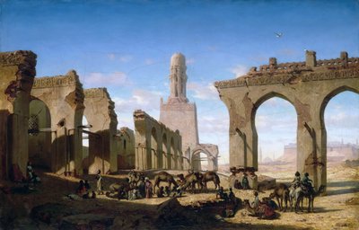 Ruïnes van de Al-Hakim moskee in Caïro door Prosper Marilhat