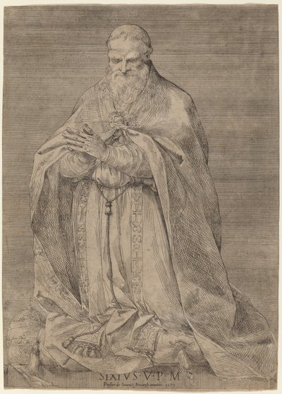 Paus Sixtus V door Prospero Bresciano, after Giuseppe Cesari