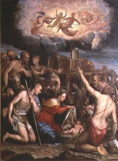 Aanbidding van de Herders door Prospero Fontana