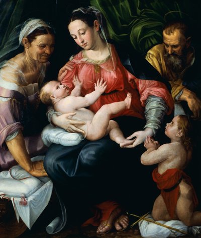 Heilige Familie, door Prospero Fontana (1512-1597) door Prospero Fontana